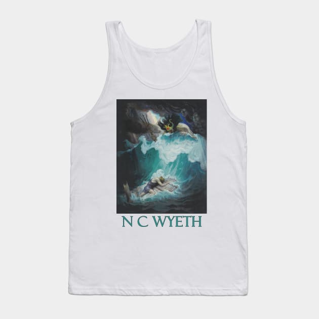 Neptune Battles with Odysseus by N C Wyeth Tank Top by Naves